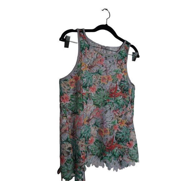 Anthropologie Inari Floral Fiore Lace Sz Medium Cut Out Sleeveless Top Unlined S - Picture 4 of 8
